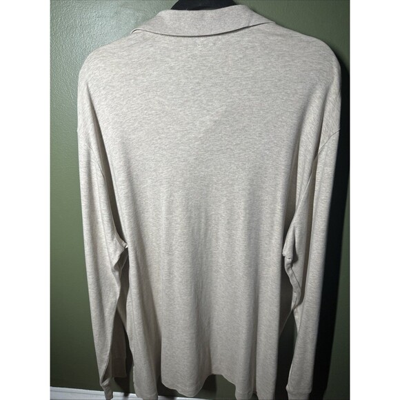 Polo Ralph Lauren Dune Tan Heather Interlock Classic Fit Long Sleeve Polo XL - Picture 4 of 4